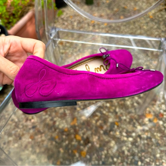 VIBRANT 🎉 Sam Edelman Magenta Felicia Round Toed Ballet Flats size 7 (37) - Picture 10 of 13